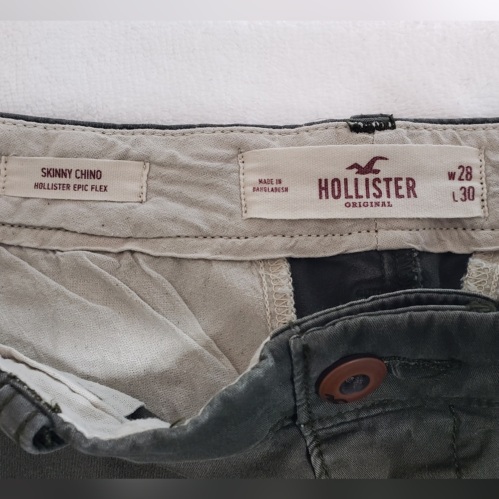 Hollister Men's Green Pants Skinny Chino Epic Flex Size W28 L30 - Picture 8 of 14